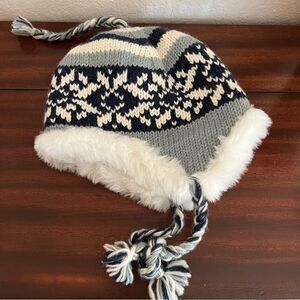 Himalaya Collection Hand Made Wool Hat with Faux Fur Lining. Great Condition!